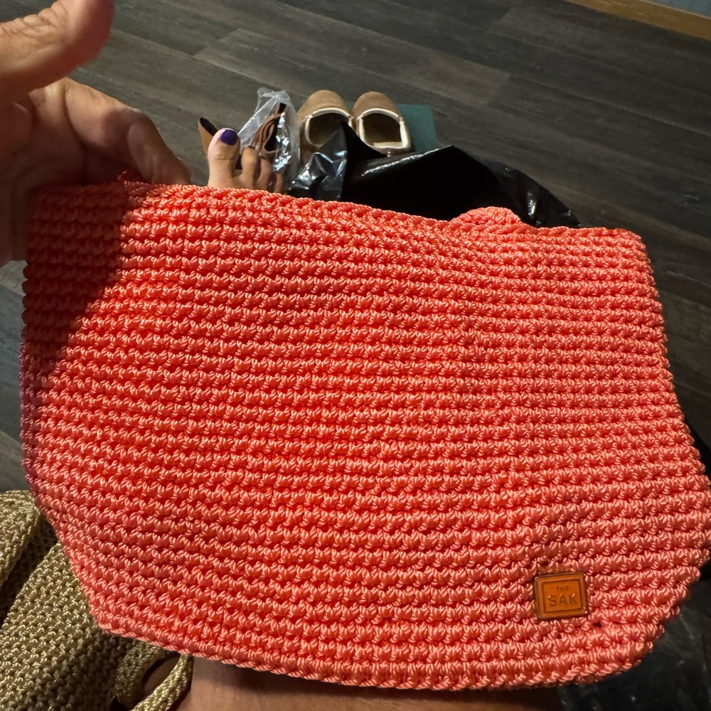 The Sak Coral Knit Tote Bag